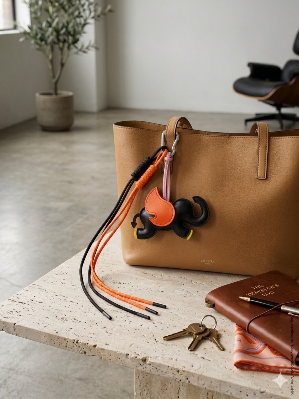 Luxury Aesthetic Flying Elephant Bag Charm Faux Leather Purse Accessory Keychain